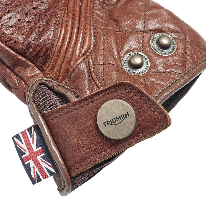 Triumph Newton Leather Motorcycle Gloves Brown MGVS20120 | eBay